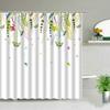 Plant Series Shower Curtain Bathroom Waterproof Polyester Fabric Cloth Curtain Dandelion Flower Print Bathtub Decor With Hooks