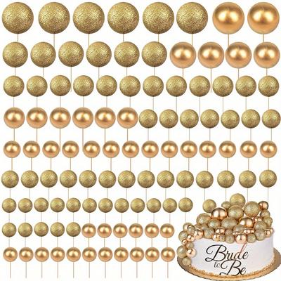 108 Pcs Balls Cake Topper Balloons Cupcake Topper DIY Cake Insert Topper Foam Cake Balls Baking Decoration