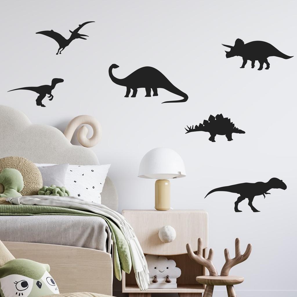 Cartoon Dinosaur Wall Stickers, Kids Room Nursery Decor Animal Wall Art, Removable Self-Adhesive