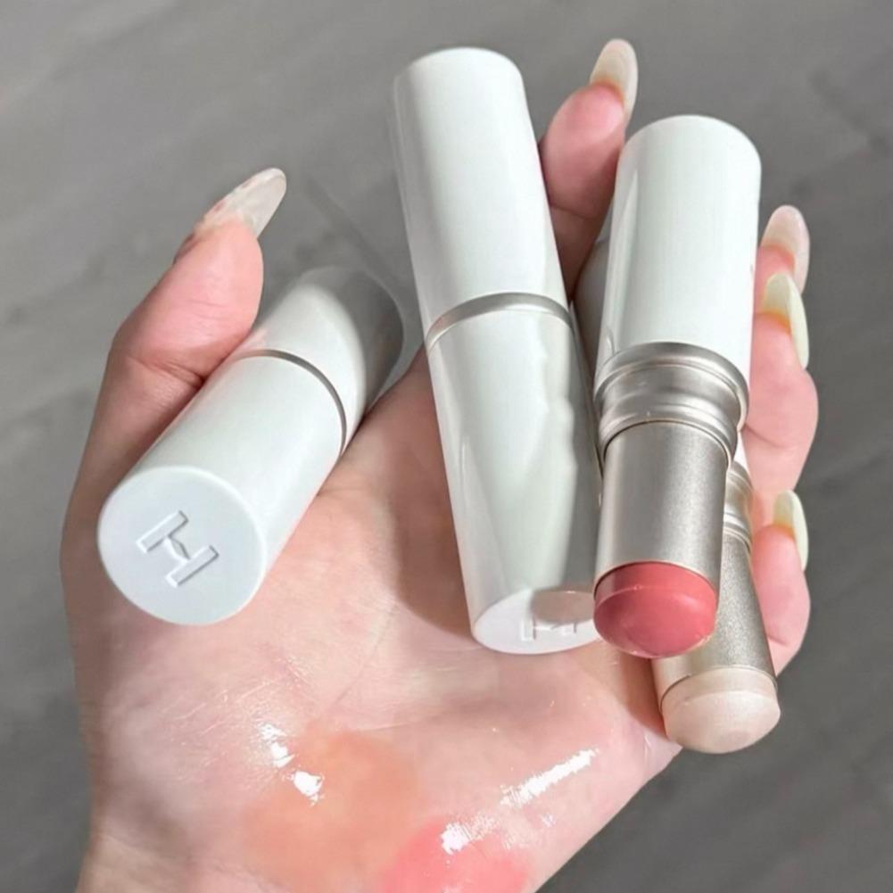 10g Cream Blush Stick Sheer Shimmer Highlighter Stick Long Lasting Waterproof Sweat Proof Portable Twist Up For Face Cheeks Eyes
