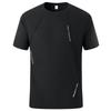 Herren atmungsaktives lockeres Sport-T-Shirt für draußen, europäische Größe, atmungsaktiv, schnell trocknend, lässig, Rundhalsausschnitt, kurzärmelig, mit Aufdruck