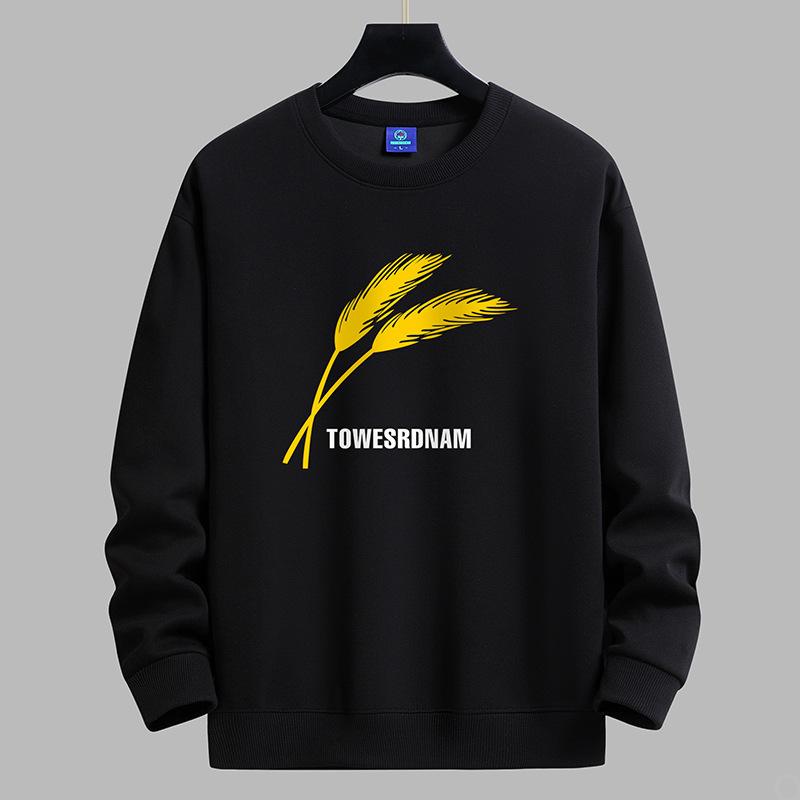 

Ear of Corn Pattern Men s Round Neck Sweatshirt Man Casual Long Sleeve Pullovers Large Size M чёрный