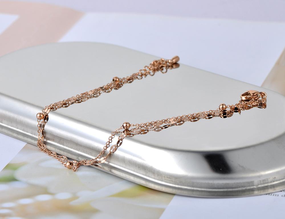 Lokaer Trendy Doppelschicht-Kette & Link-Fußkettchen für Frauen Barfußsandalen Armband Fußkettchen Fuß Gothic Boho Schmuck Geschenk A20002