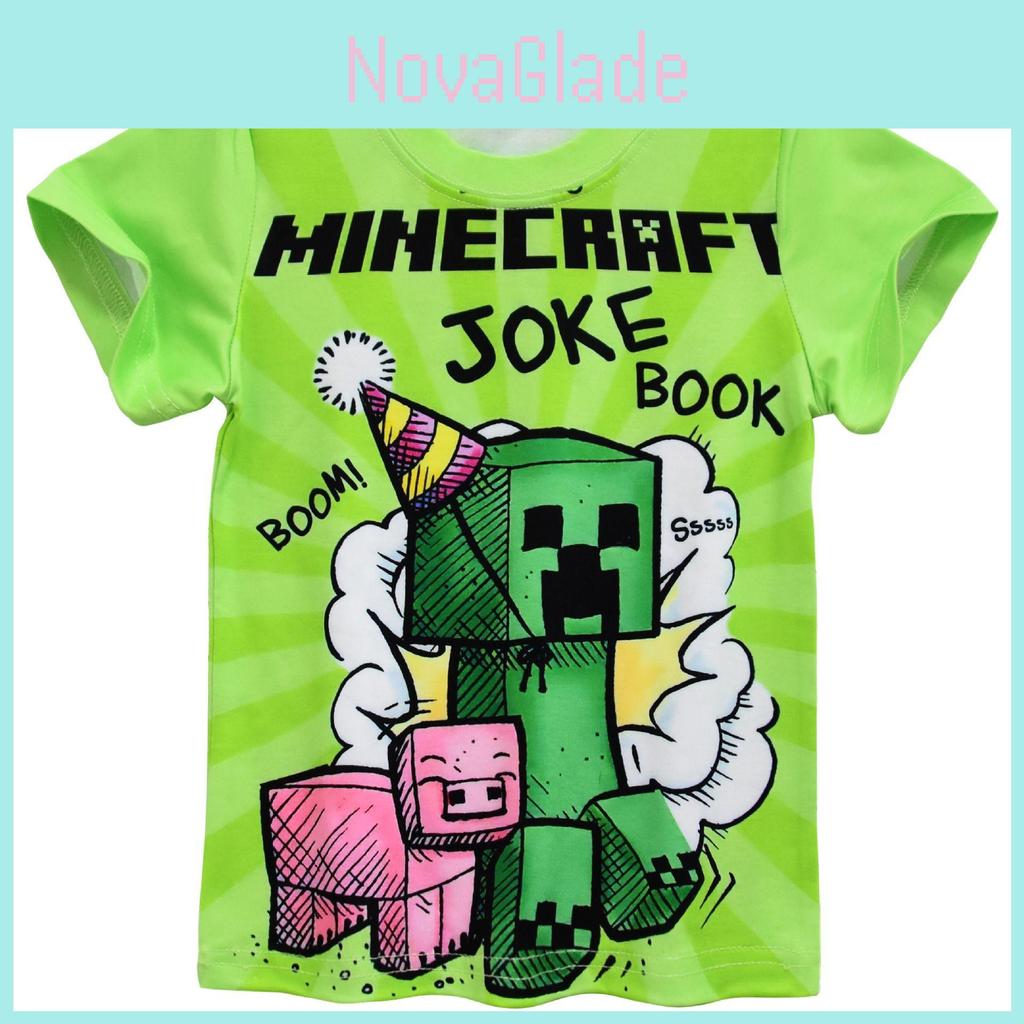 Minecraft Digital Print Kids Cartoon Pajama Set With Soft Fabric For Boys And Girls