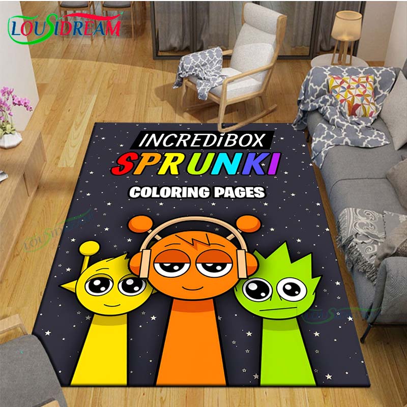 

Модный Ковер S-Sprunki Incredibox Игровой Ковер Уличный Ковер Ковер для Зоны Нескользящий Ковер Декор Спальни Ковер для Комнаты Подарок Ребенку EU Single(135*200cm)3pcs