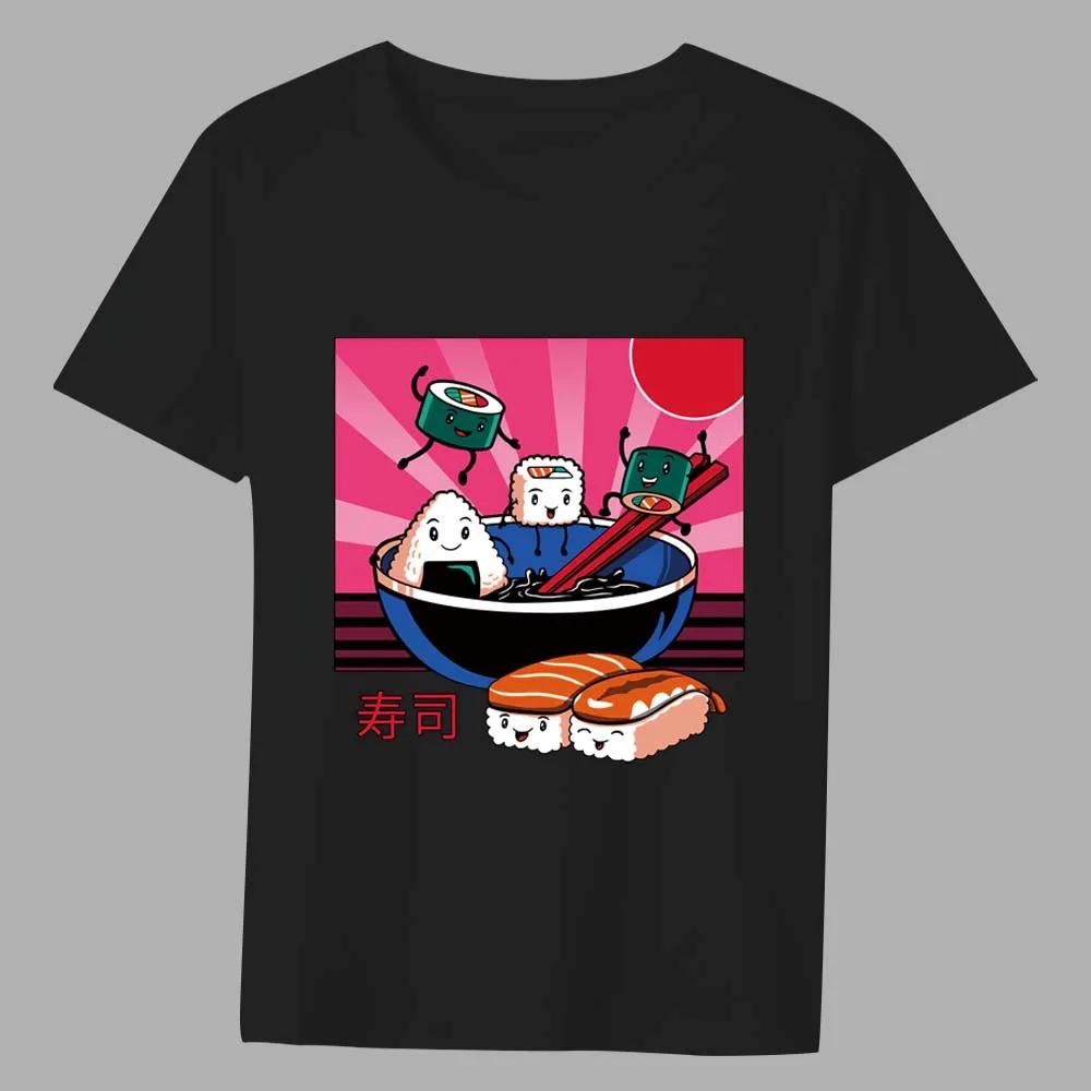 Men's Classic T-shirt Casual Black Japanese Pattern Printing Series Short-sleeved Shirt O-neck Comfortable Shirt for Young Men