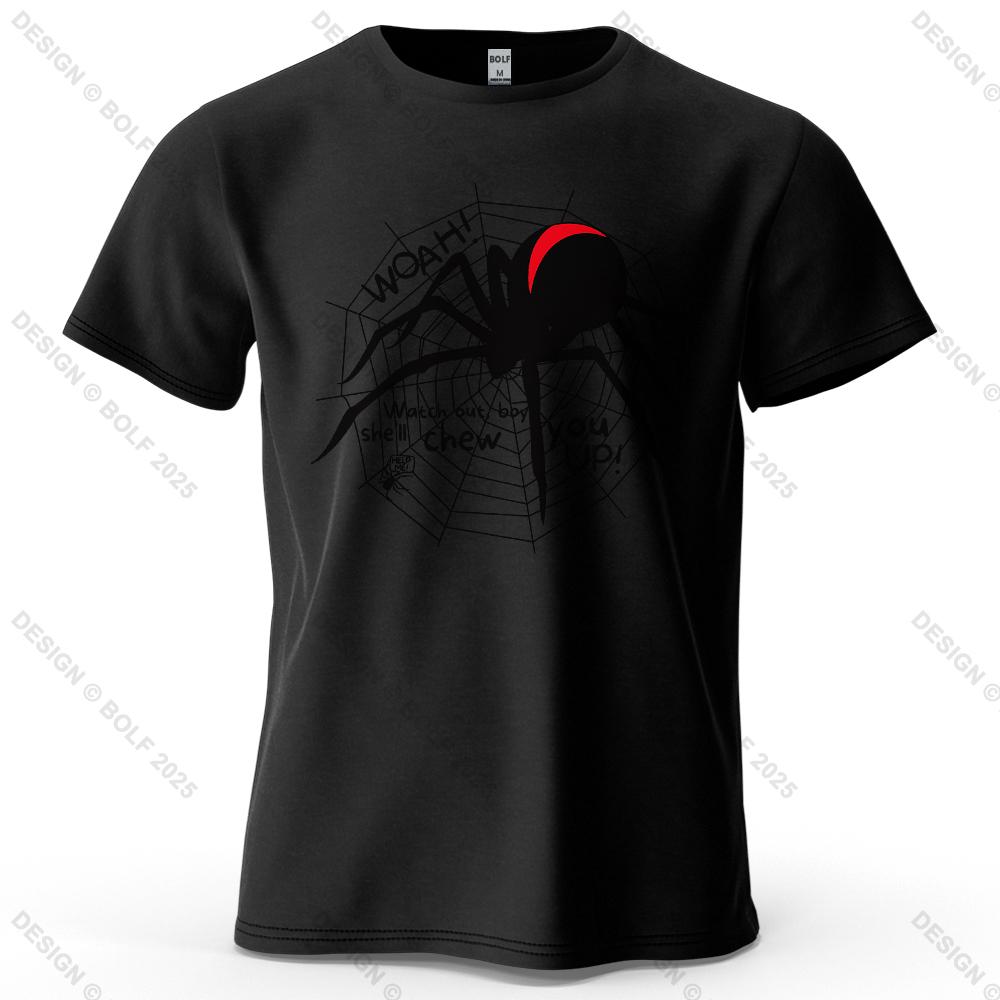 Redback Spider Cool Printed Men's T-Shirt 100% Cotton Oversized Mysterious Insect Graphic Tees for Women Tops Tees Streetwear