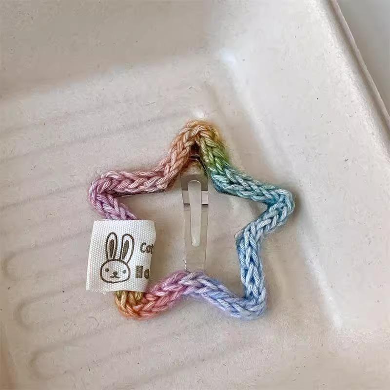 Fashion Handmade Plush Hair Clips For Women Sweet Star Heart Hair Clamp Side Bang Barrettes Hair Accessories Baby Hairpins