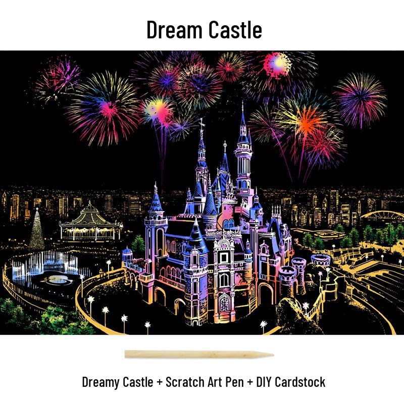 City Night View Scratch Art – DIY Kreatives Handgemachtes Malen Geschenk für Beste Freundin