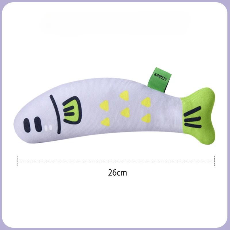 Catnip Toys for Cats Fish Shape Linen Kitten Teasing Toy 26cm/10.24 Inch Interactive Cat Kicking Toys Soft Catnip Crinkle Toys