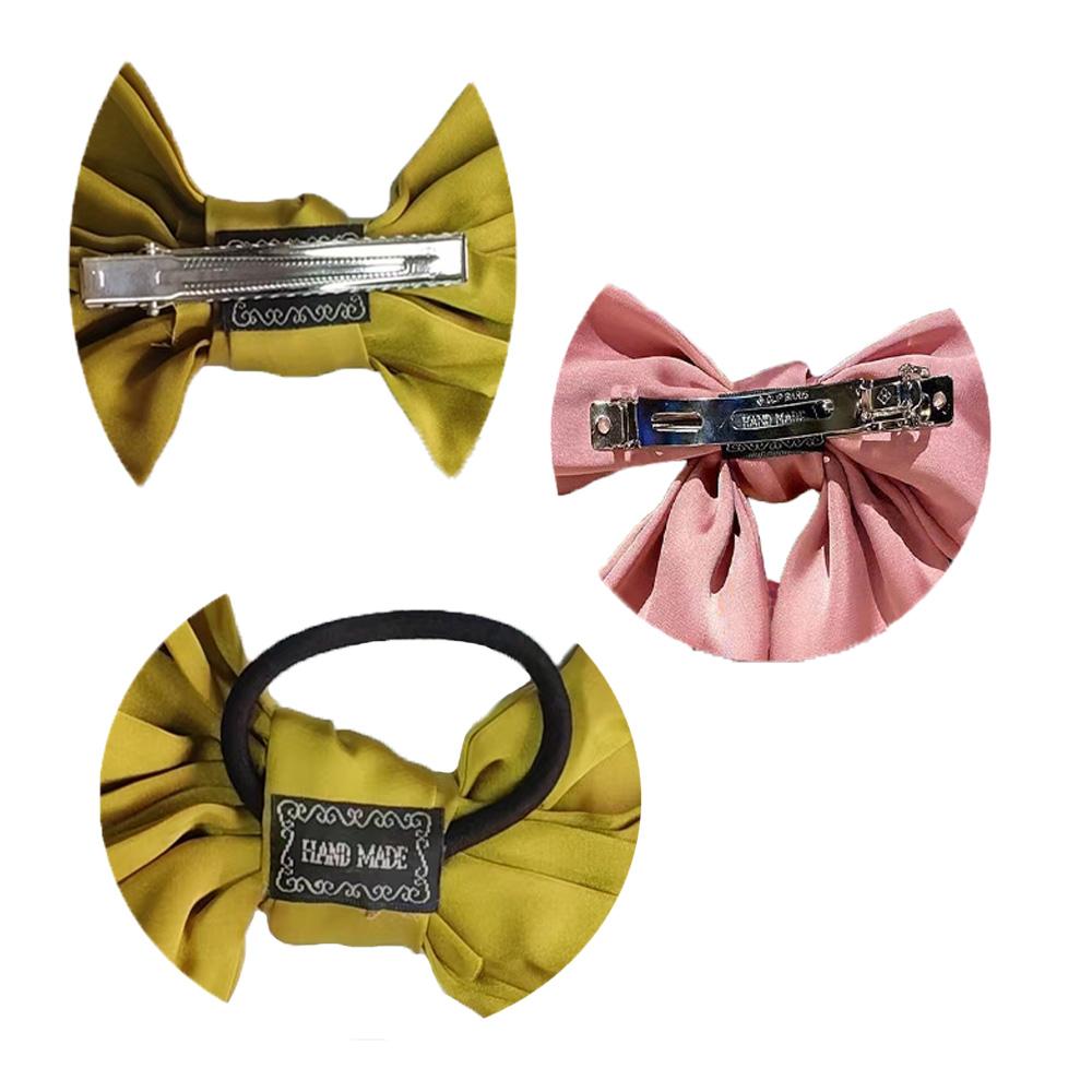 Big Hair Bow Ties Hair Clips Satin Two Layer Butterfly Bow For Women Accessories Barrettes for School Christmas Gift