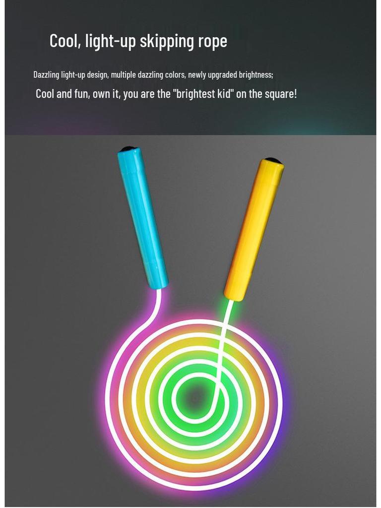 Luminous LED Fiber Optic Skipping Rope for Kids & Adults - Dazzling Colorful Light for Outdoor Evening Fun