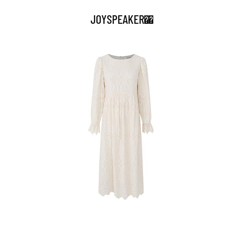 

JOY SPEAKER Elegant Cuffed Long Sleeve Lace Dress One Size
