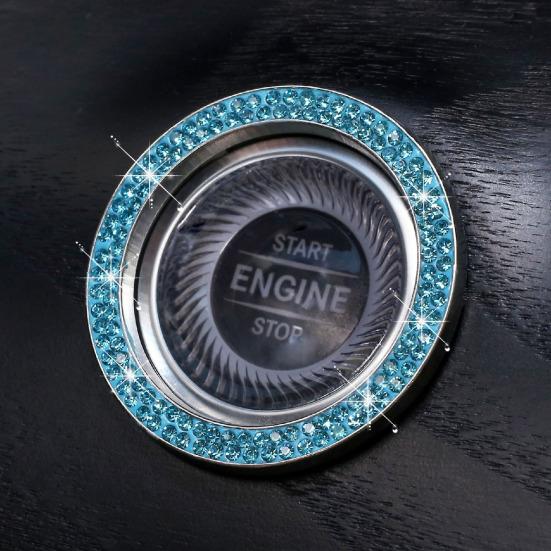 Decals Ignition Button Not Easy Trim Shiny Fall To Off Waterproof Bling Car Start Engine