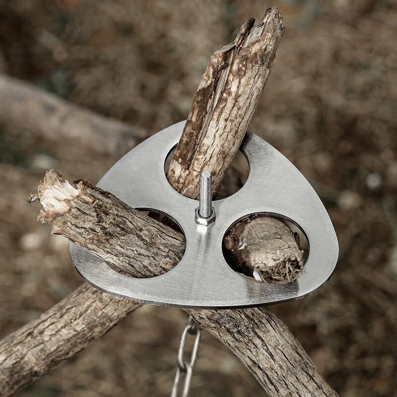 Portable Outdoor Stainless Steel Tripod Pot Hanger One Size