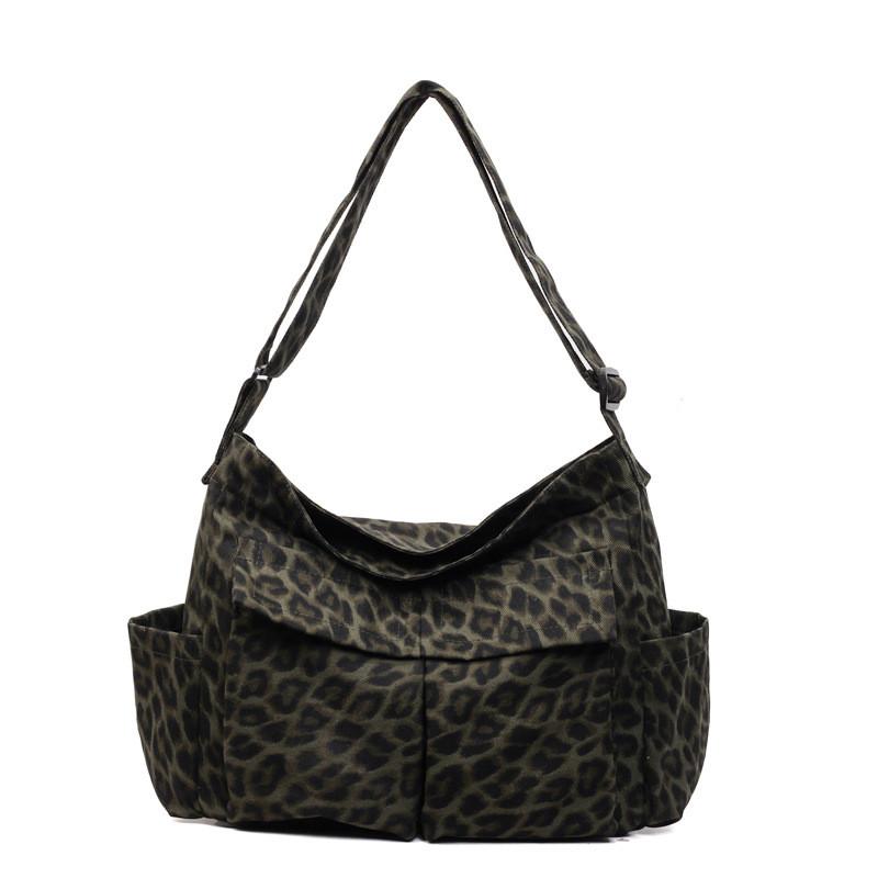 

Leopard Print Canvas Handbag Single Shoulder Crossbody Fashion Bag