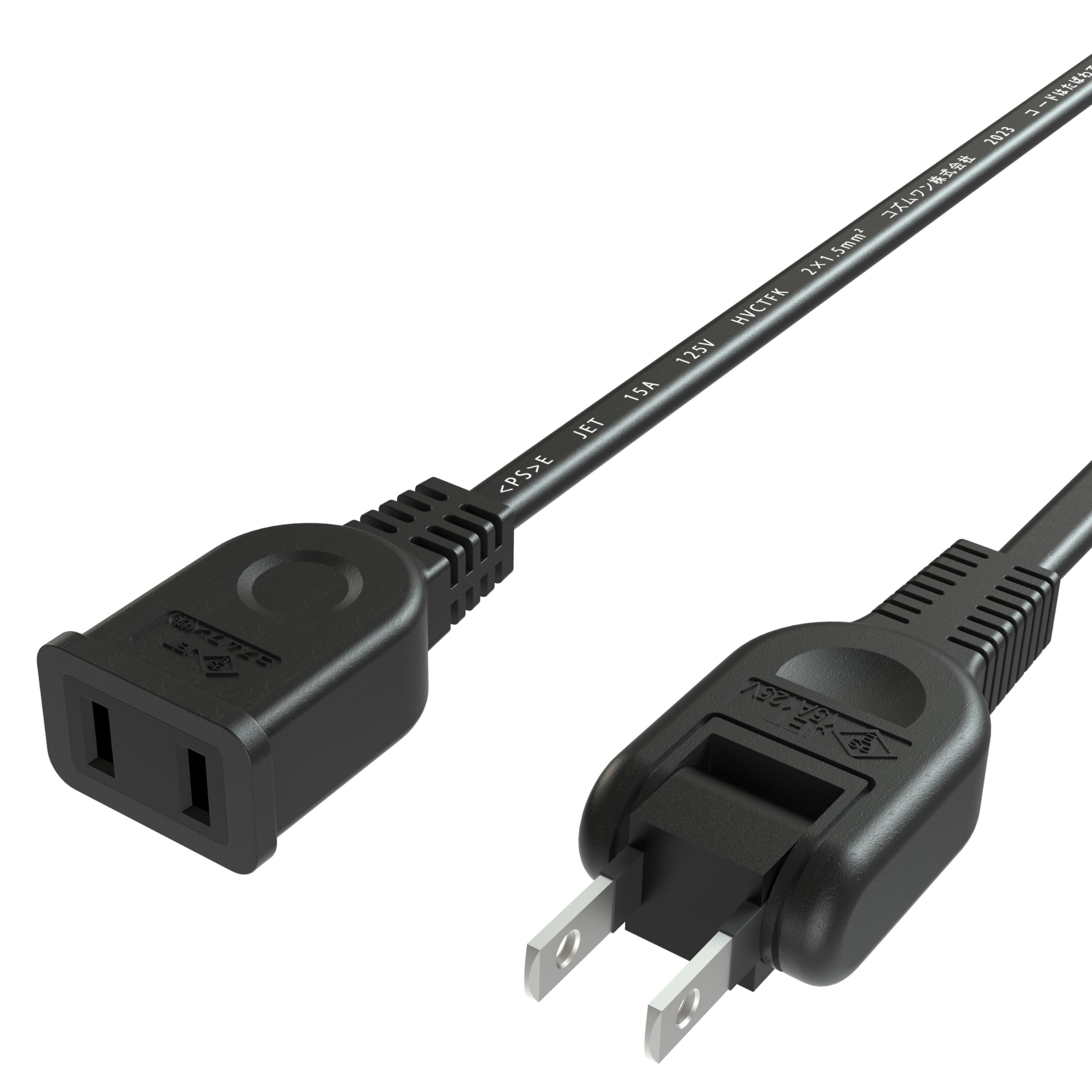 

Akirari Power Extension Cord 3m Insulated Cap Swing Plug Tracking Fire Prevention Black чорний