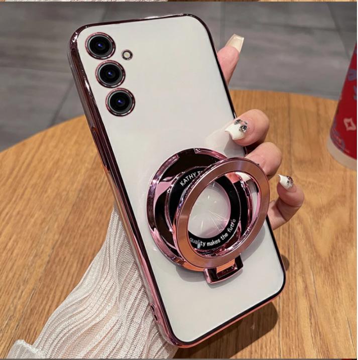 Luxury For Magsafe Wireless Charging Case For iPhone 11 12 13 14 15 Pro Max Plus Glitter Magnetic Ring Bracket Transparent Cover