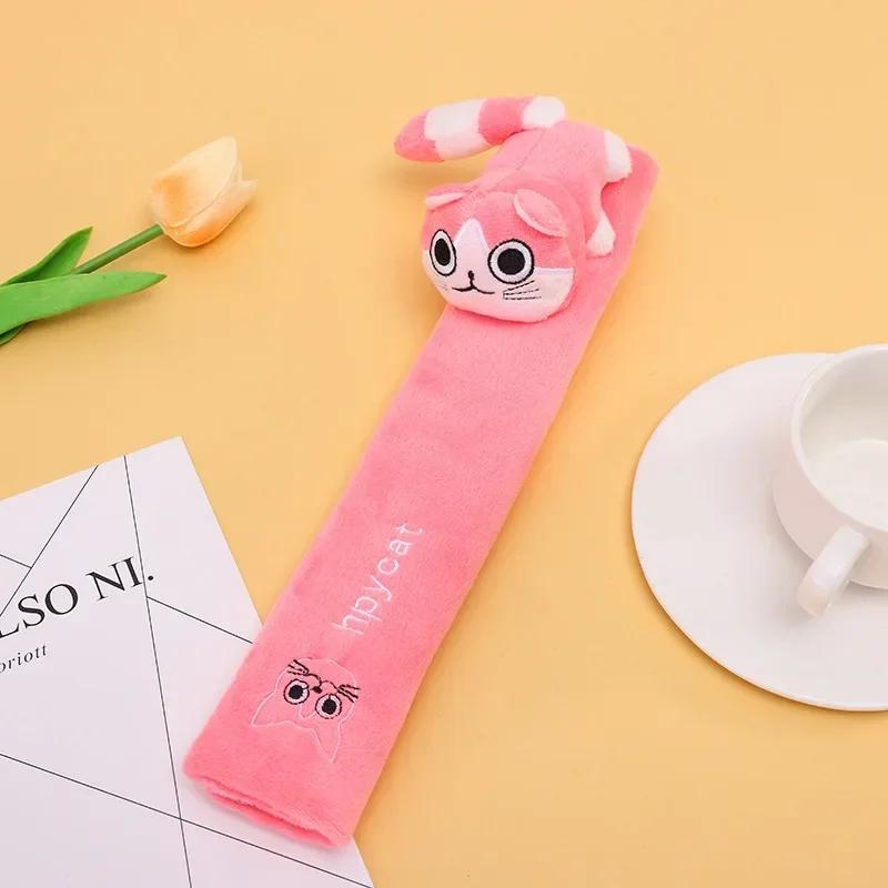 Car Seat Belt Shoulder Protector Cover Universal Safety Belt Shoulder Pad Plush Cover Car Cartoon Magic Tape Shoulder Guard Pad