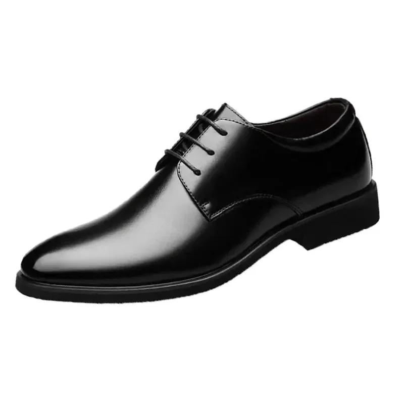 Men's Leather Shoes Lace Up Oxfords Spring Autumn Best Man Men's Business Formal Wear Casual Shoe Plus Size 47 Male Dress Shoes
