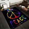 Rainbow Chameleon Peace Symbol Design Rug Non-slip rug suitable for living room and bedroom sofas.