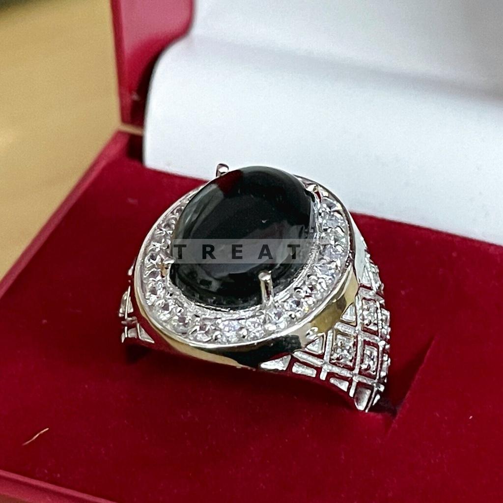 Black Onyx Oval Cut Gemstone With 925 Sterling Silver Ring For Men's #173 JL375723546864
