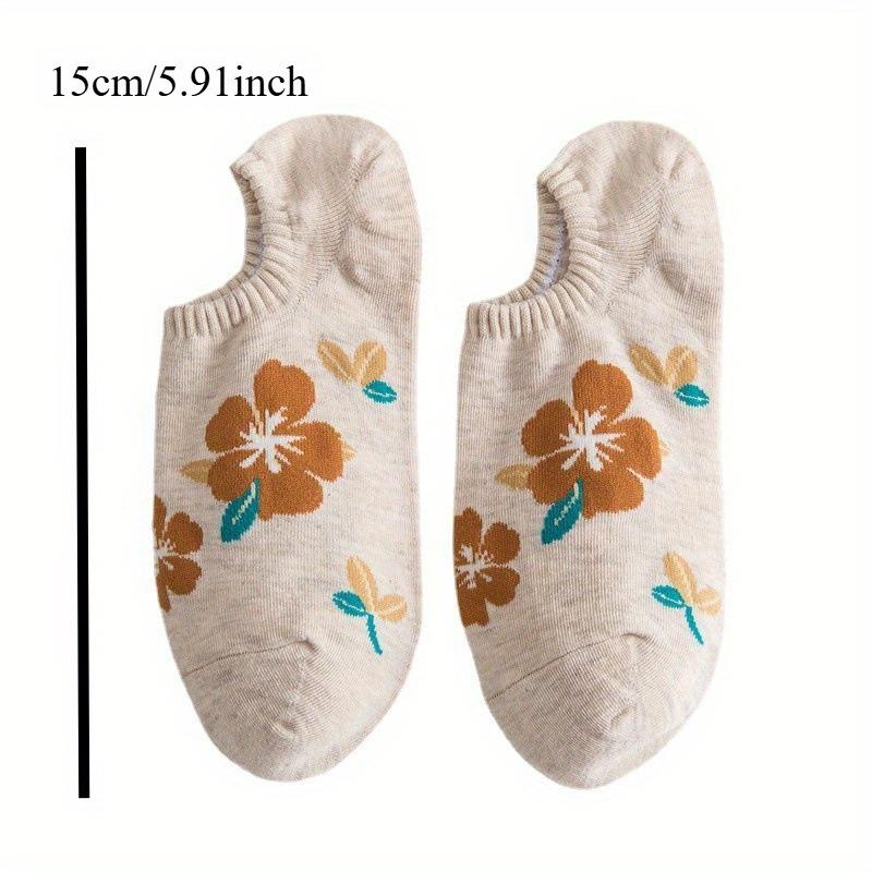 Șosete de Bumbac Pentru Femei Șosete Casual Invizibile Șosete Glezniere cu Gură Joasă Șosete Femeie cu Flori de Primăvară