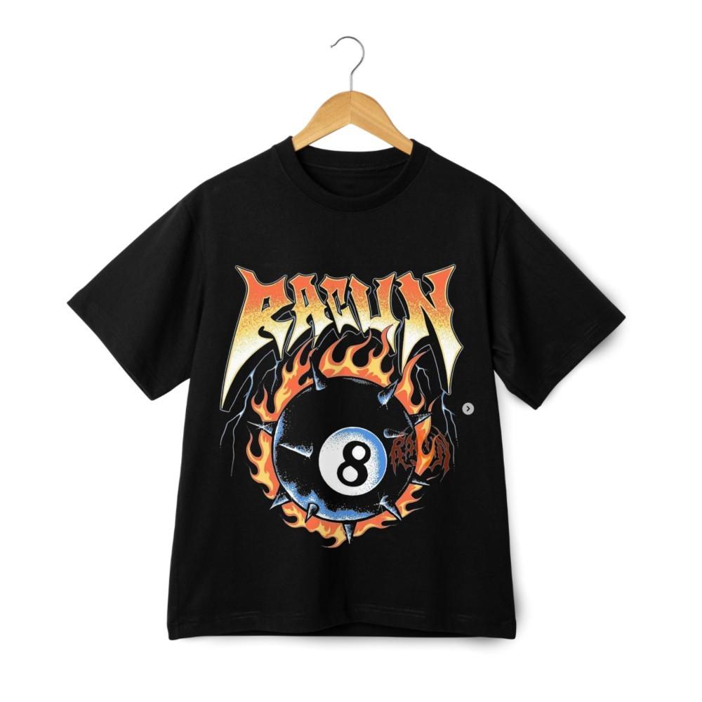 

Raging 8 Ball Flame Retro Cool T-shirt - Edge Fashion Retro Streetwear Tee S