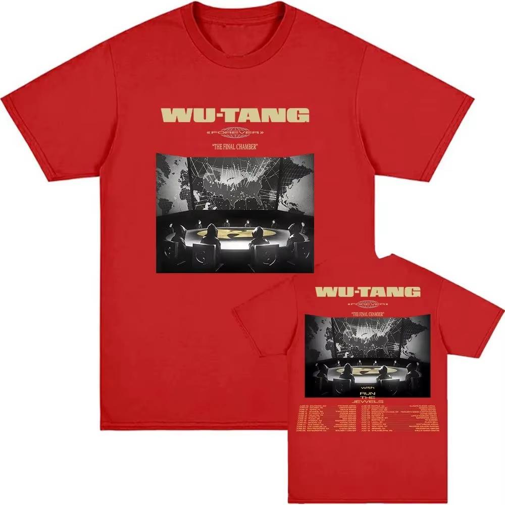 Rock Punk Topy Wu Tang Clan THE FINAL CHAMBER TOUR 2026 Tričko Ležérní Volné Krátký Rukáv Kulatý Výstřih Unisex