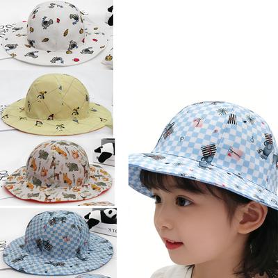 1 pièce Casquette de pêche de rangement pour enfants Printemps Été Protection UV Casquette de soleil Garçons Filles Chapeau Panama de plage Chapeaux seau Mignons Dessin animé