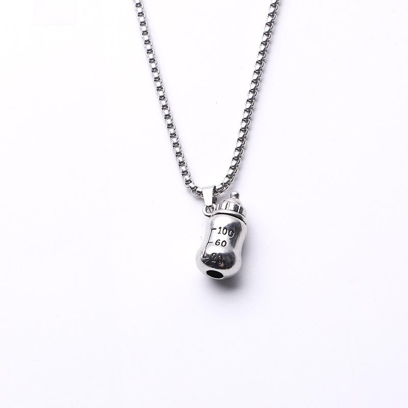 Super Cute Baby Bottle, Hip-hop, Street Niche, Children's Men's and Women's Trendy Accessories, Pendant Necklace