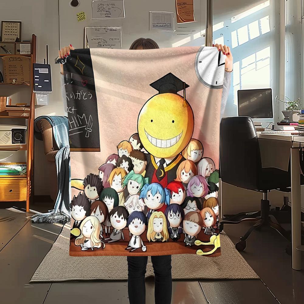 1 STuks Assassination Classroom Print Flanellen Deken, Hoge Kwaliteit Alle Seizoenen, Woondecoratie, Warmte en Comfort, Perfect voor Kerstcadeaus