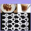Odolná sada plastových šablon na kávu, 16 kusů, moderní jednoduchý design pro latte art