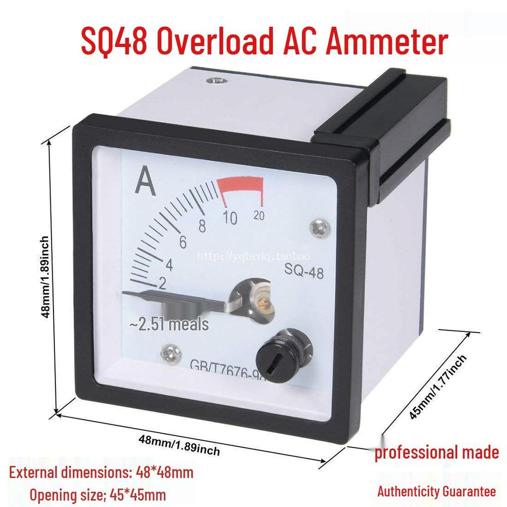 SQ-48 AC Overload Current Meter CP-48 Mechanical Ammeter (10A/120A/30A/50A)