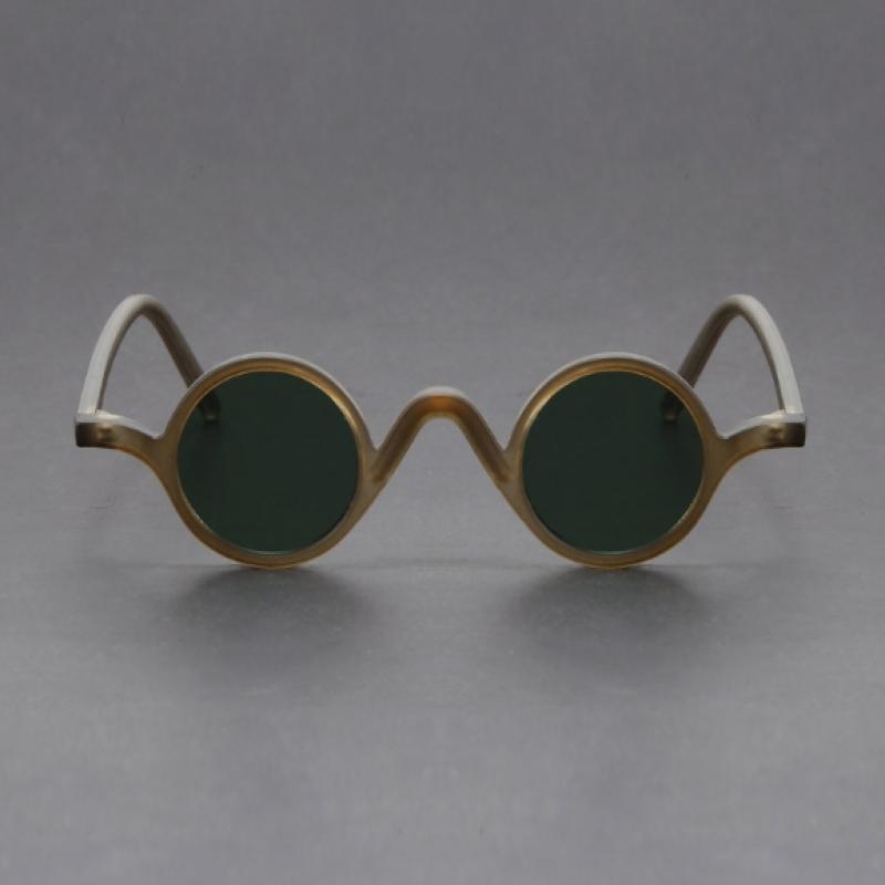 Peekaboo Small Frame Round Sunglasses For Women Vintage Unisex Retro Polarized Sun Glasses For Men Acetate Korean Style