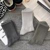 Soft Cotton Socks Men Women Solid Black White Breathable High Quality Sport Socks Spring Summer Male's Business Mid-tube Sock
