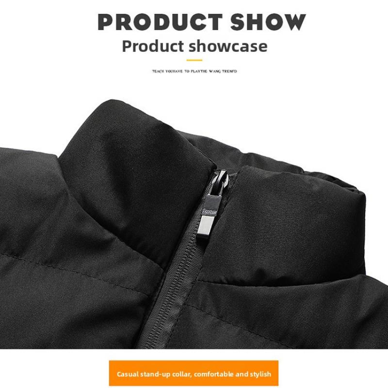 Men's Casual Stand Collar Cotton Vest Autumn Winter Plus Size Men's Warm Vest Jacket