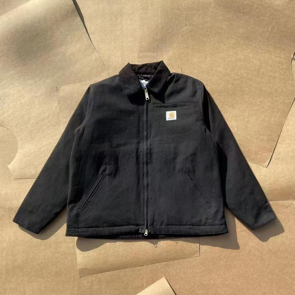 Plus Size Carhartt Heavyweight Canvas Jacket, Warm Lapel Workwear for Autumn and Winter.