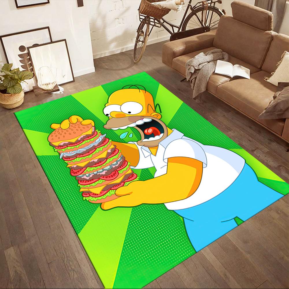 Simpsons Family Gathering Square rugs are a great choice for living rooms, bedrooms, home décor, and as gifts.