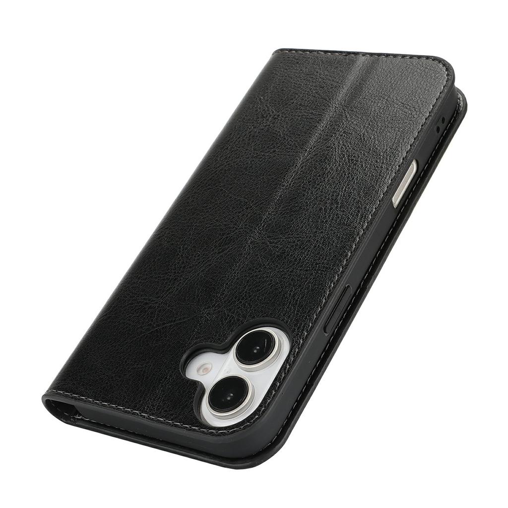 For iPhone 16 Case Crazy Horse Texture Split Leather Wallet Phone Cover