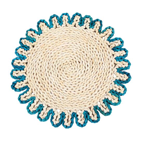 Wiederverwendbare Tischunterlage Hitzebeständige Isoliermatte Japanische Handgefertigte Blumenförmige Maiskolben-Tischmatte für Esstisch Rutschfest Fleckenabweisend Untersetzer