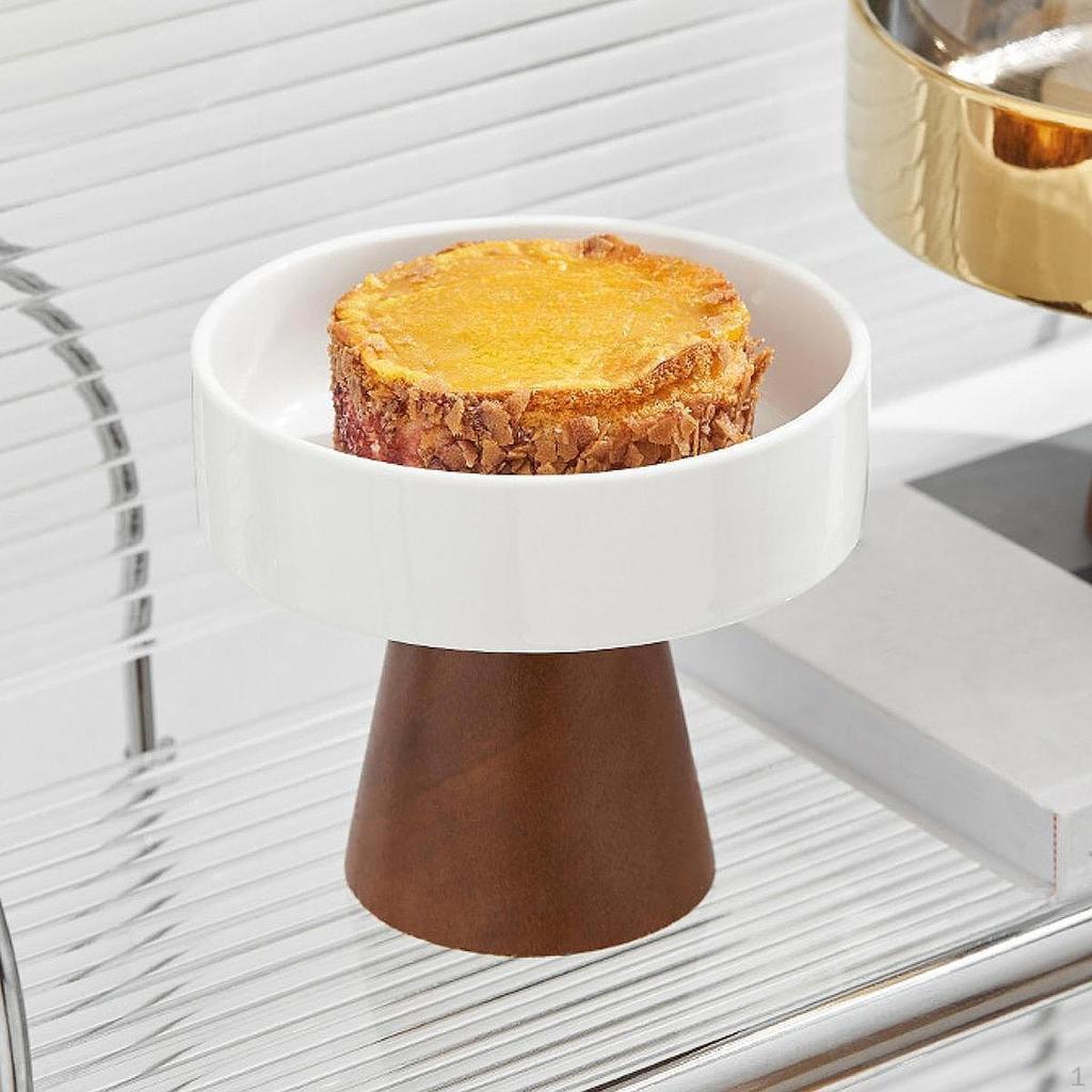 Elegant Wooden Cake Stand with Glass Cover for Desserts And Pastries