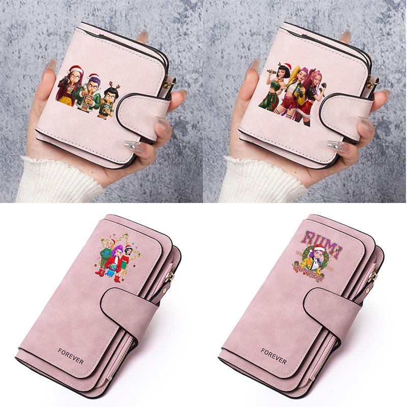 Portafoglio Kpop Devil Hunter Donna Portamonete Cacciatore Carino Porta Carte di Credito Portapassaporto Portafoglio in PU