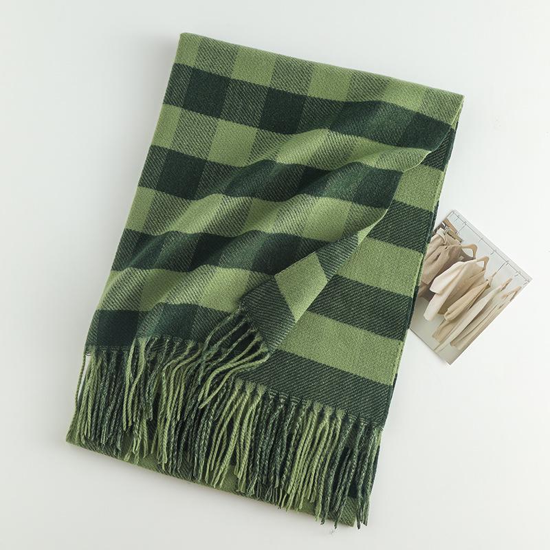 Damen High-End 2025 Karoschal: Imitation Kaschmir, Koreanischer Stil, Vielseitiger Herbst/Winter Warmer Nackenwärmer Schal.