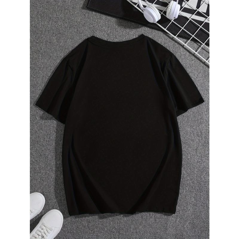 Men's summer 100% pure cotton fashionable casual loose Japanese samurai sword pattern printed round neck short sleeved T-shirt