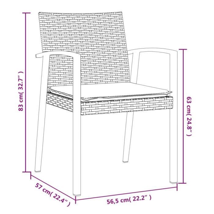 VidaXL Garden Dining Set 7 Pcs Cushions Wicker Steel 3186983