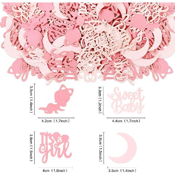 100 Pieces Baby Shower Confetti - It's a Girl Sweet Baby Confetti Decorations Pink Girl Table Scatter, Sprinkles Decor for Baby Shower Gender Reveal