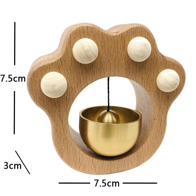 Dopamine Copper Bell Wind Chime with Suction Cup - Entrance Reminder and Magnet Sticker Hanging Ornament for Housewarming Gift