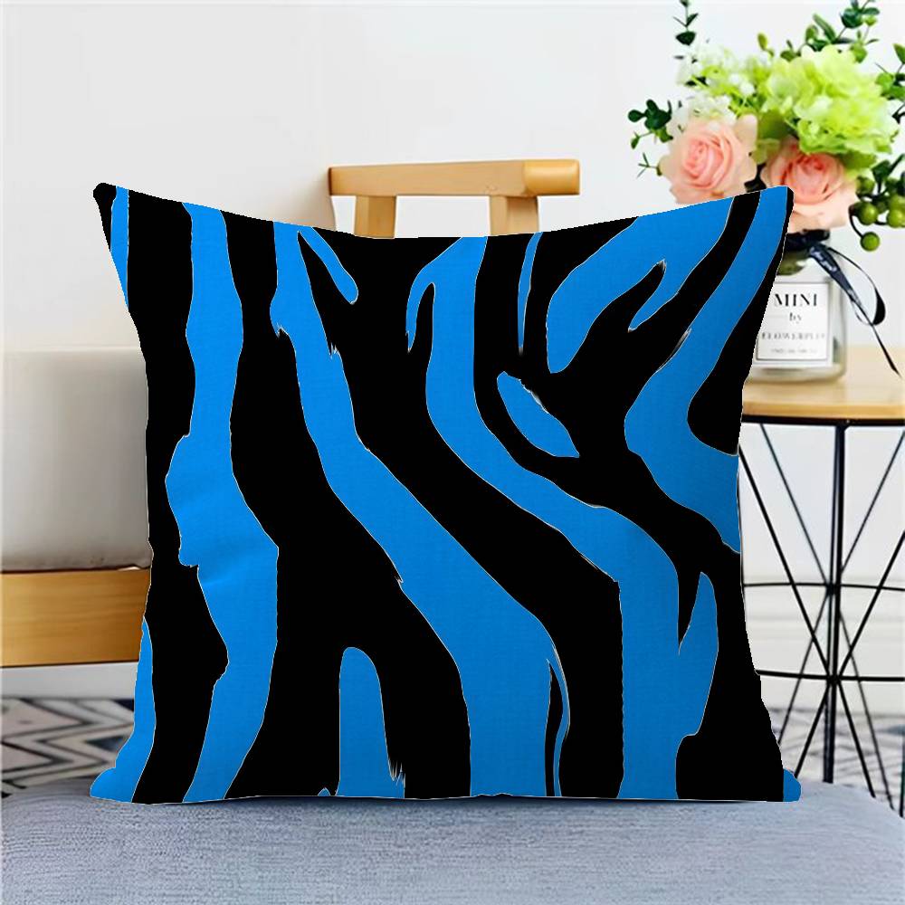 Black White Color Print Zebra Pillow Gift Home Office Decoration Bedroom Sofa Car Cushion Cover Case 45x45