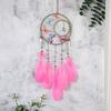 Bohemian Pink Feathers Dream Catcher With Butterflies Handmade Ornaments Wind Chimes Home Decorations For Girls Birthday Gifts